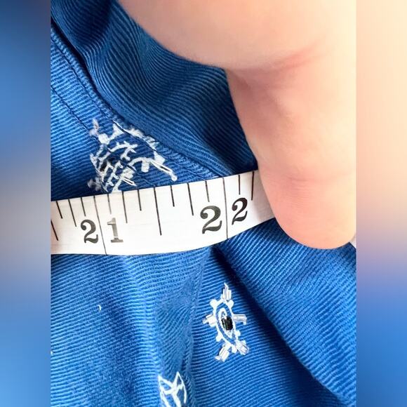 Vintage quacker factory blue bandana print jacket light coat beaded quirky weird - Picture 10 of 10